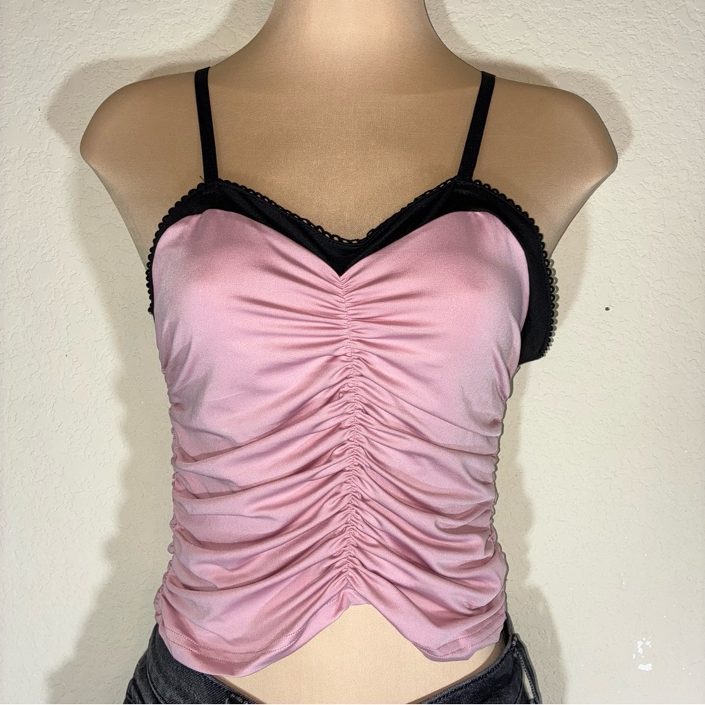 Pink Ruched Camisole Top